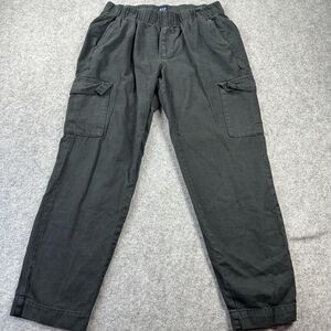 Gap Cargo Pants Womens 34x28 BLK Elastic Waist Relaxed Fit Canvas Casual Travel